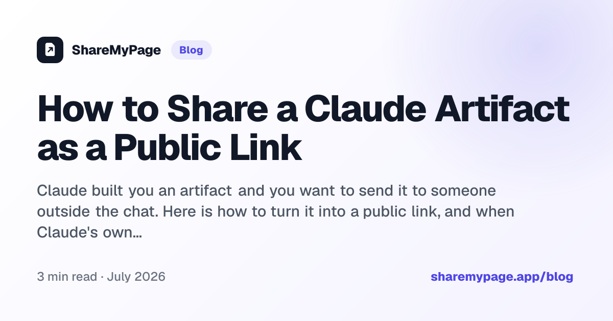 How to Share a Claude Artifact as a Public Link