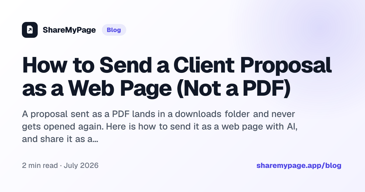 How to Send a Client Proposal as a Web Page (Not a PDF)